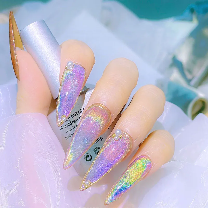 

8ml Colorful Rainbow Cat Eye Gel Nail Polish Laser Nail Polish Galaxy Chameleon Magnetic Gel Soak Off UV Gel