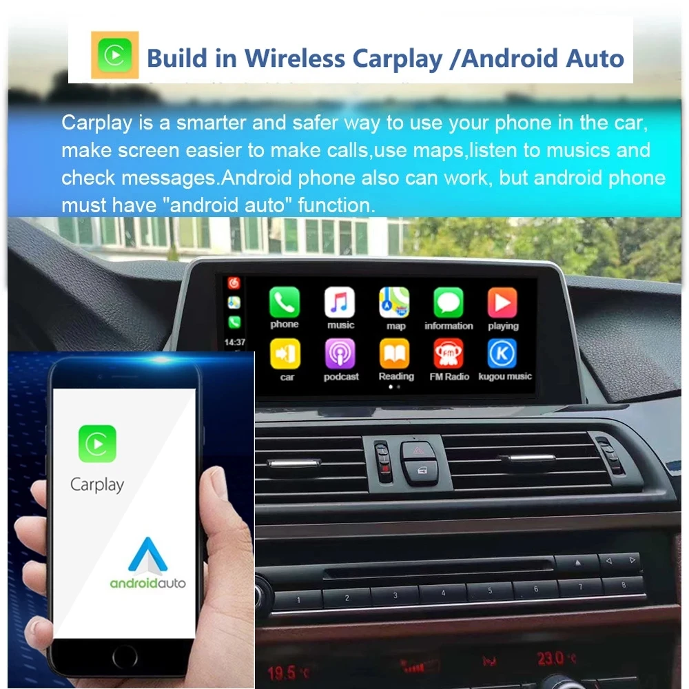 Автомобильный мультимедийный плеер 10 25 дюймов IPS Android 0 для 5 серии F07 GT 2009-2016