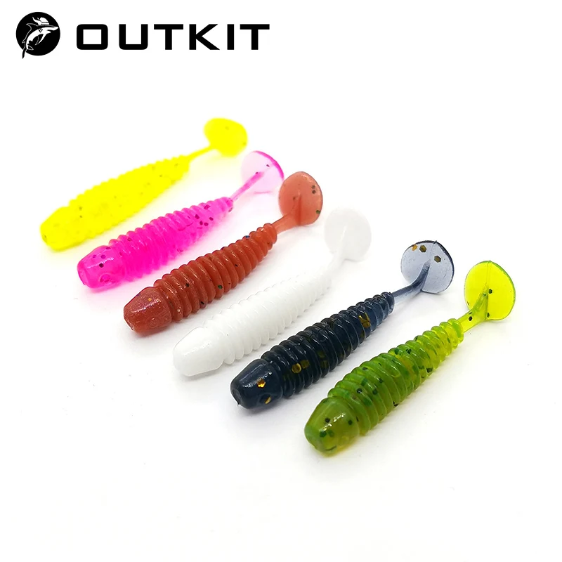 

OUTKIT 10Pcs/lot Wobblers mini Fishing Soft Lures Rubber Soft Baits 3.5cm 0.7g Soft Worm Artificial Baits Bass Silicone Fish