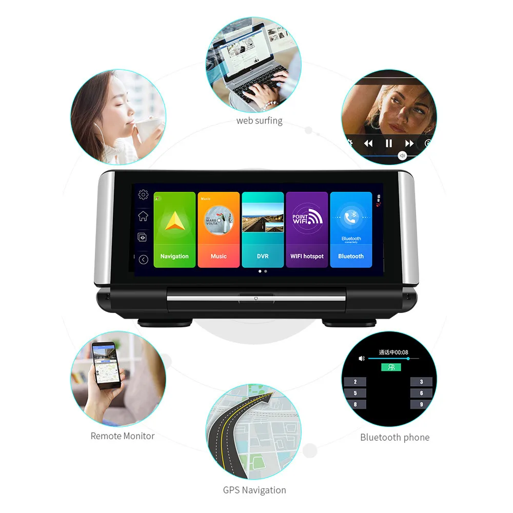 Новейший 7-дюймовый 4G Android 8 1 Автомобильный видеорегистратор GPS 2G ОЗУ FHD 1080P с