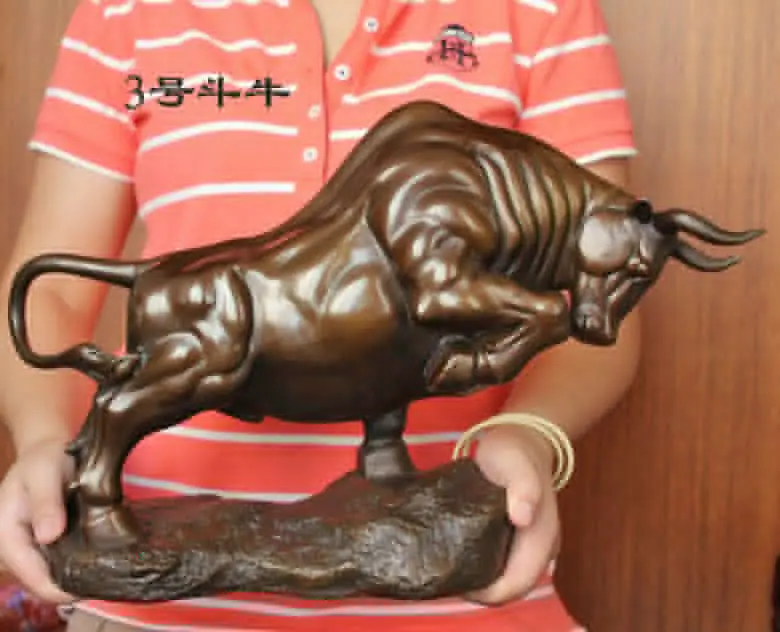 Огромная большая настенная уличная бронзовая свирепого Быка статуя украшения 14