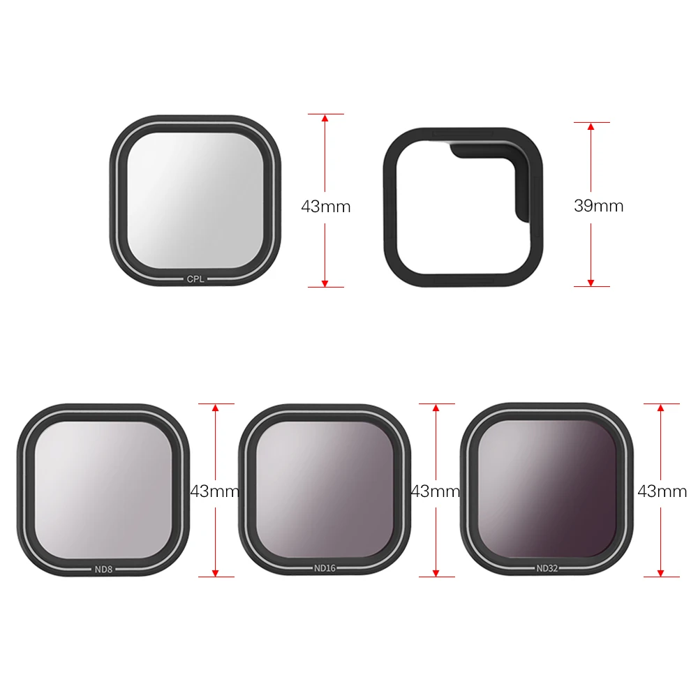 TELESIN Camera Filter 4Pack CPL ND8 ND16 ND32 Filters Lens Protector Magnetic Adapter Accessories for GoPro Hero 8 | Электроника