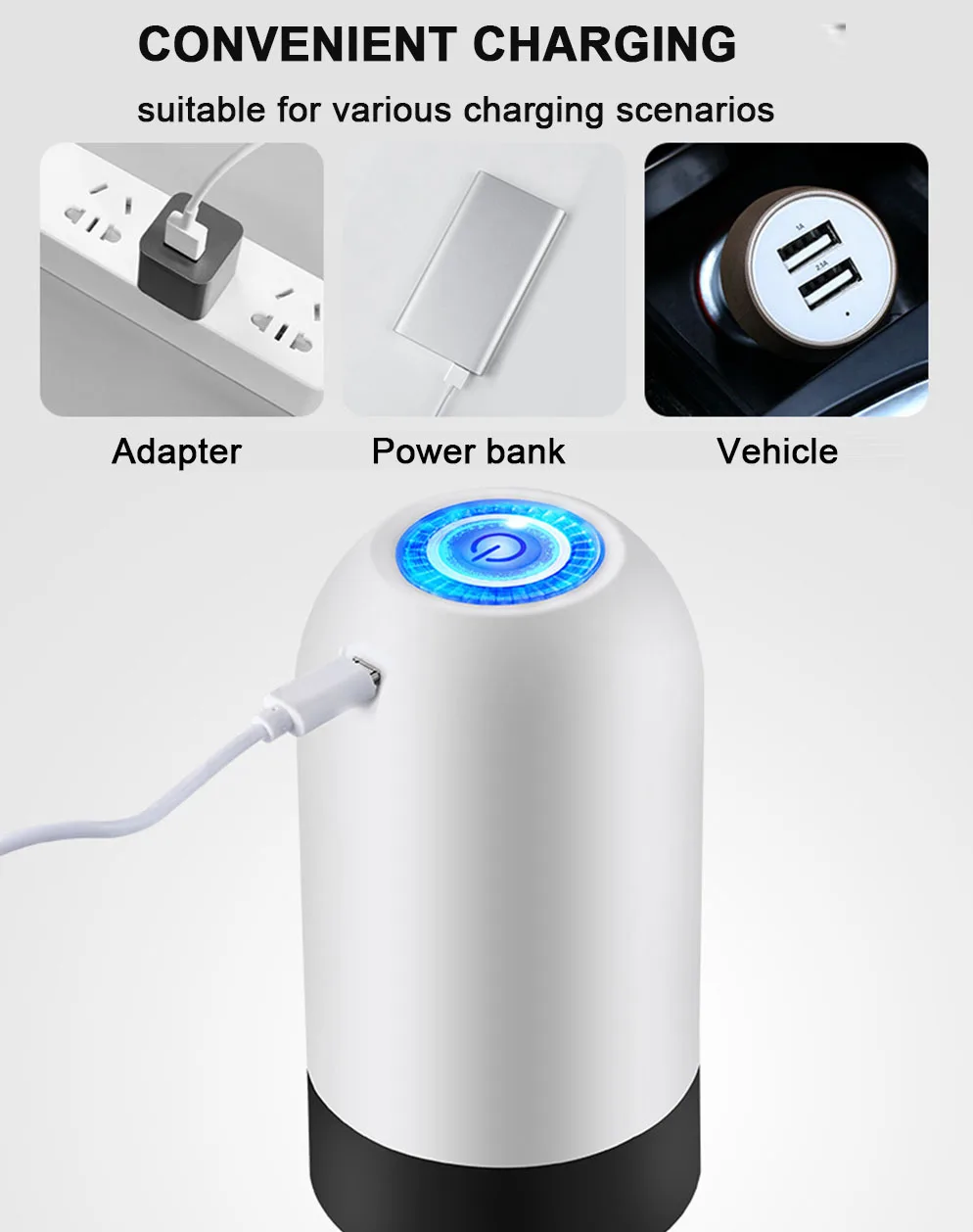 

Automatic Electric water dispenser portable water pump with USB charging for bottle bottle drink switch with Button