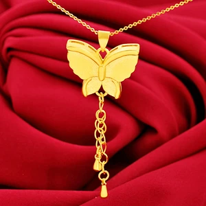 Butterfly Pendant Ladies Pendant 24K Gold Brass Electroplating Jewelry