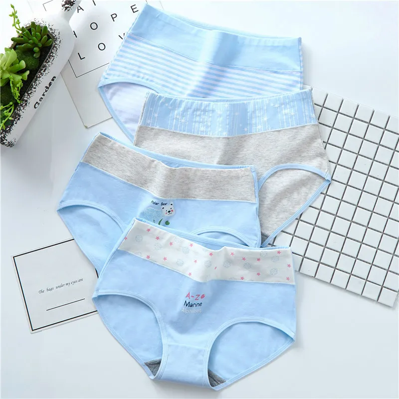 4Pcs/Set Women Panties Sexy Cotton Underwear Set Comfort Female Briefs Fashion Ladies Panty High Waist Underpants Lingerie | Женская