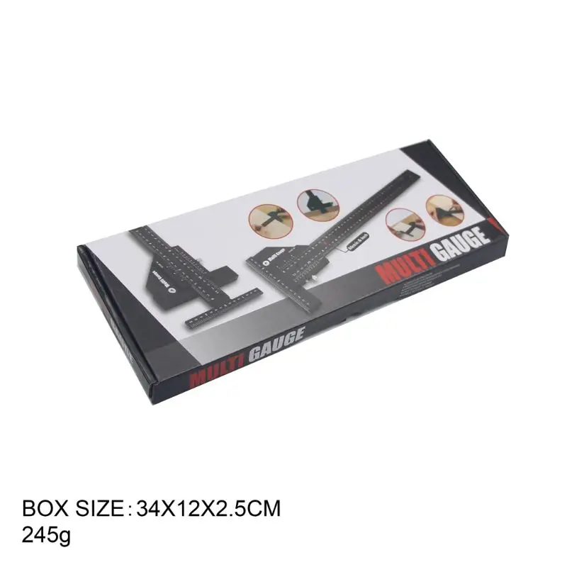 

T Type High Precision Multifunctional Woodworking Ruler Scriber Measurement Carpentry Marking Gauge Carpenter DIY Tool