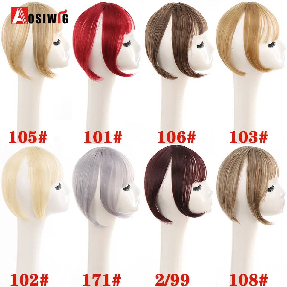 Aosiwig Synthetic Air Bangs Clip In Hair Fringe Extensions Hairpiece Accessories Cover White Seamless Natural Fake | Шиньоны и парики