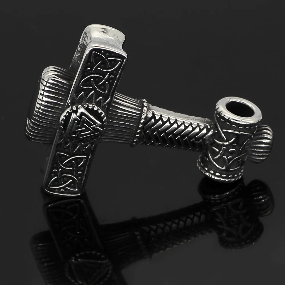 Nordic Stainless Steel Mjolnir Valknut Viking Necklace With Gift Bag | Украшения и аксессуары