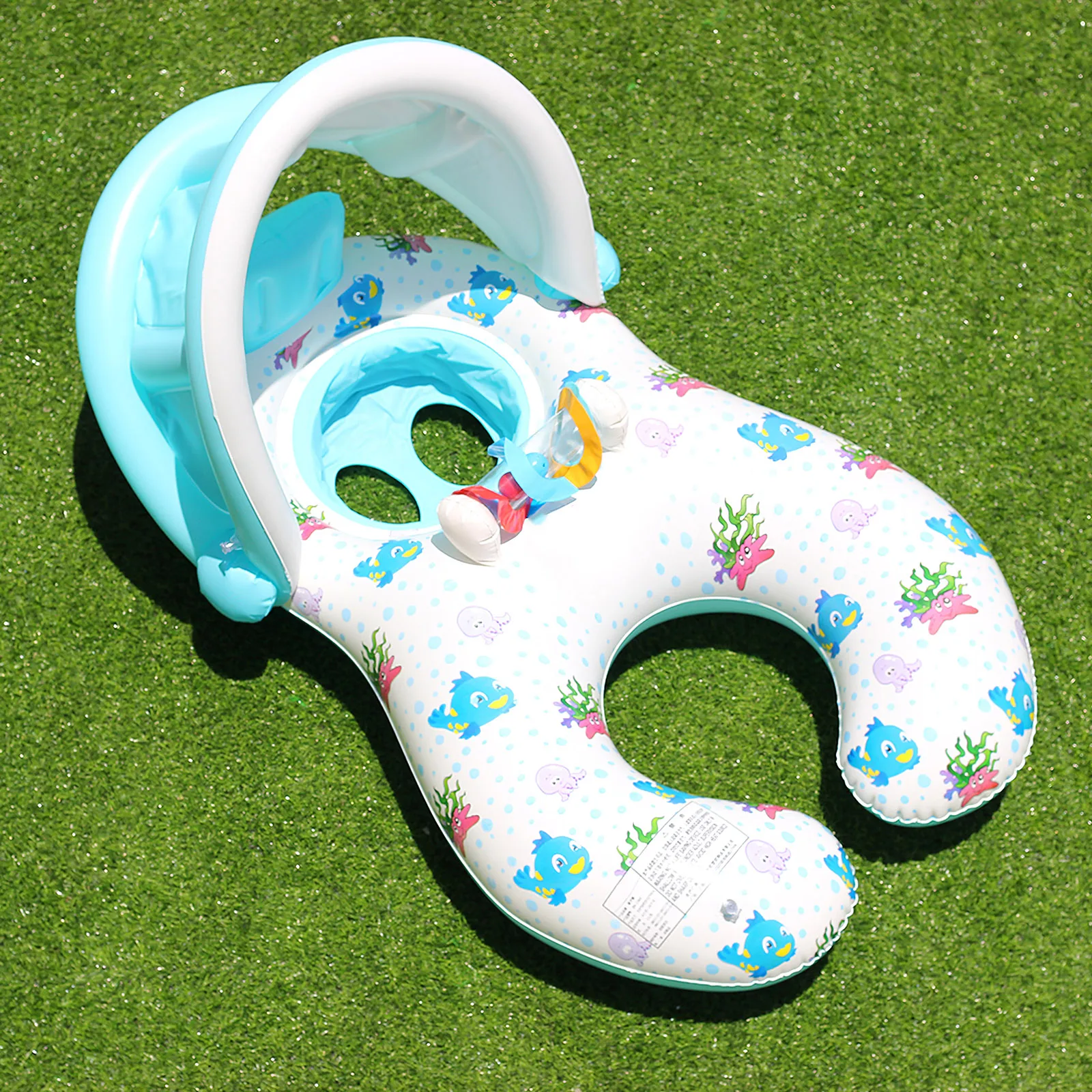 

Summer Children Swimming Float Ring Foldable With Sunshade Float Seat Swimming Sunshade Rings Toy For Beach Swimming Pool