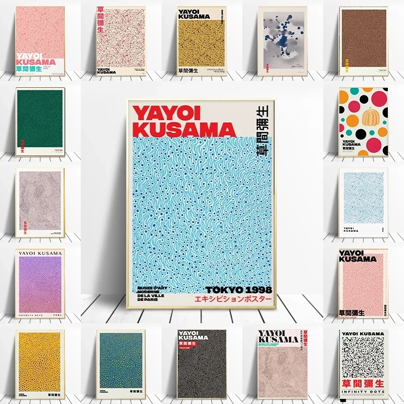 

Yayoi Kusama Art Exhibition Posters and Prints Gallery Wall Art Picture Museum Canvas Modern Living Room Decoration Frameless