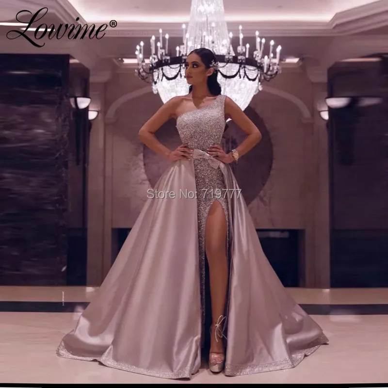 Блестящее платье для выпускного вечера из двух частей Вечерние платья на одно