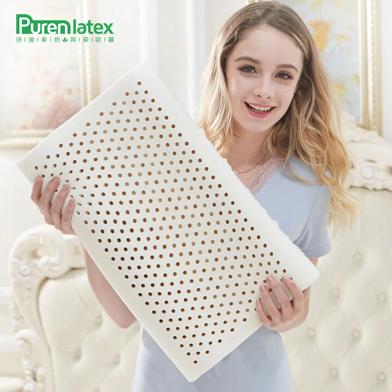 Подушка PurenLatex 50x30 из чистого тайского латекса ортопедическая для защиты