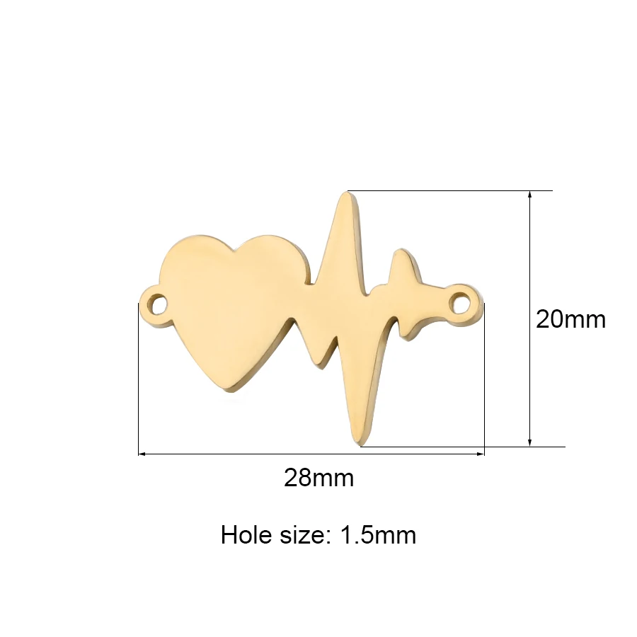 Semitree 5 шт. Подвеска из нержавеющей стали в форме сердца молния изысканные