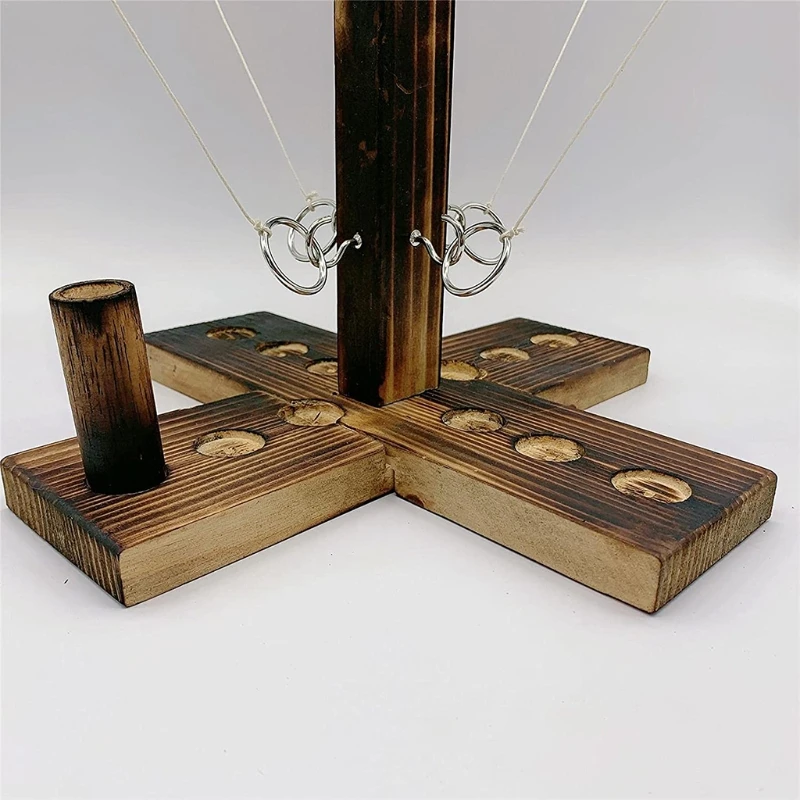 

Wooden Ring Toss Hooks Fast-paced Interactive Game for Bars Home,Party Drinking Games & Toys Adults and Family