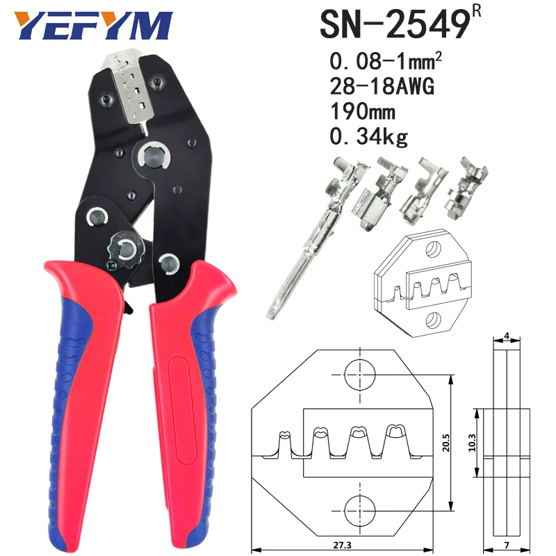 YEFYM SN-2549 обжимные плоскогубцы dupont 0 08-1мм2 с 590 ⑤ кор. SM2.54 Клеммная коробка