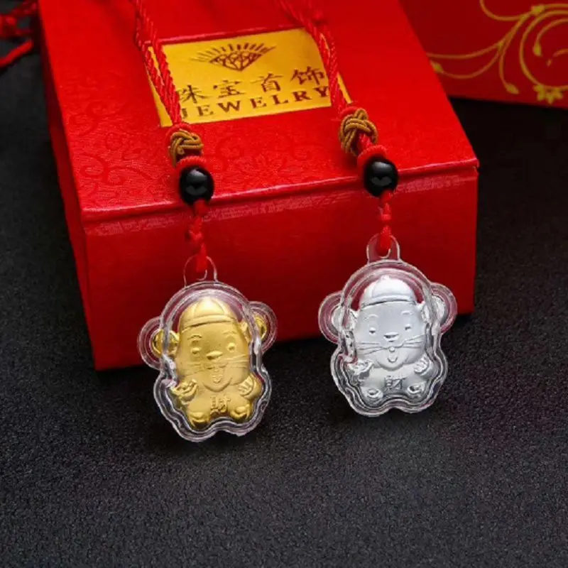 Cute Golden Mouse 2020 New Year Chinese Zodiac Pendant Necklaces Lucky Jewelry | Украшения и аксессуары