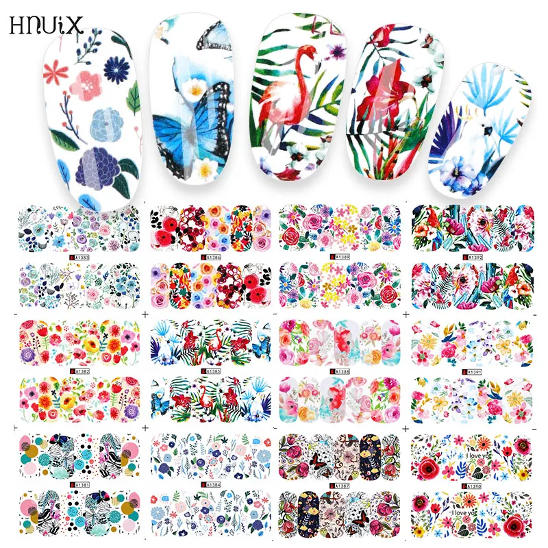 

12 pieces flower water nail stickers decals daisy Rose transfer tip filigree flora painting slider manicure decoration Manicure