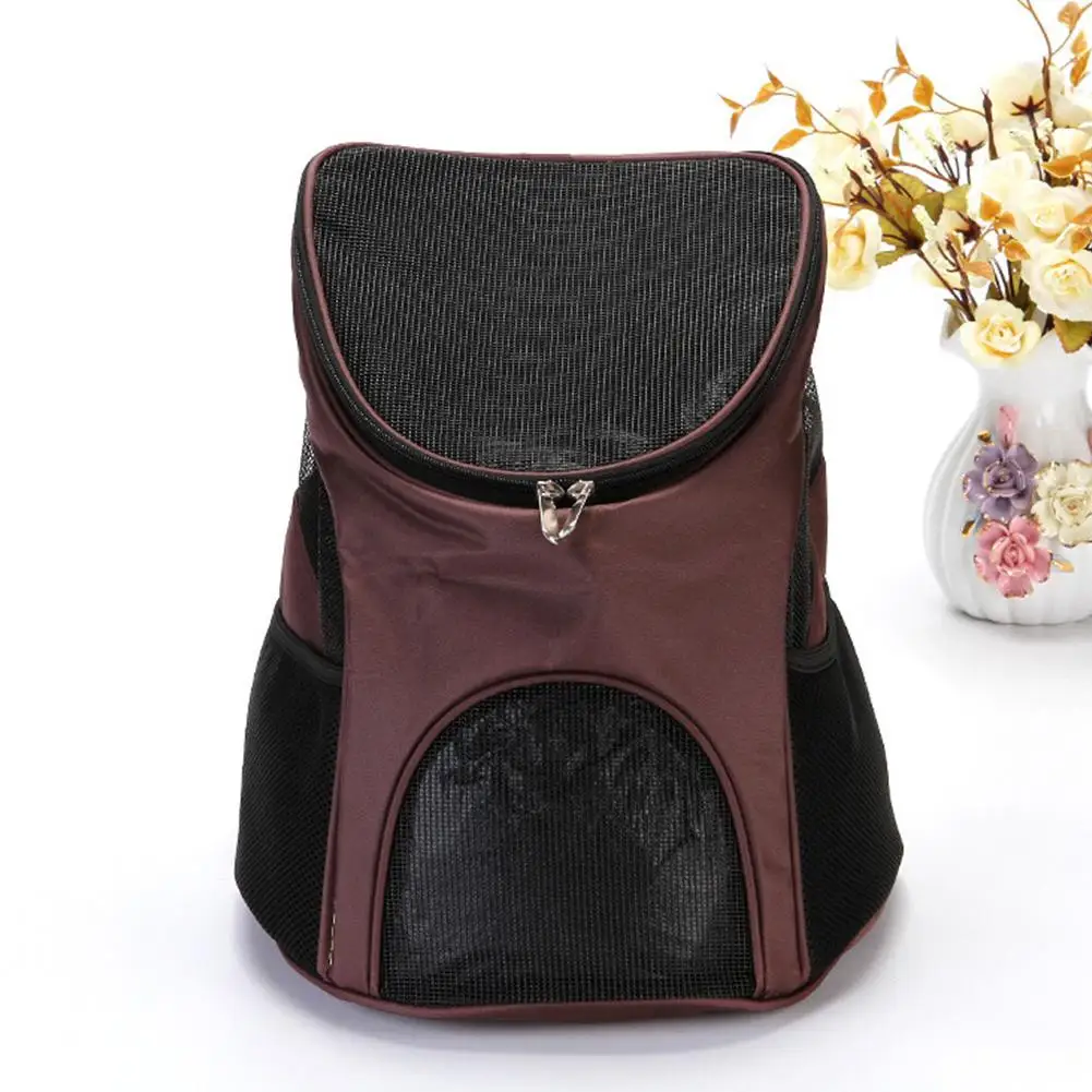 Brown TPFOCUS Pet Сумка На Открытом Воздухе Воздухопроницаемый рюкзак с сетчатым окном для домашних любимцев собак кошек безопасная сетчатая, для путешествий придайте вашей собаке свежий воздух - Цвет: Brown