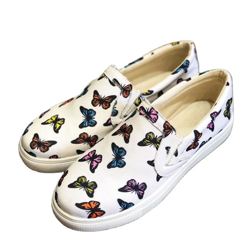 

Women Butterflies Loafers Spring New Slip On Ladies Comfortable Casual Canvas Shoes Home Outdoor Running Trendy Sneakers 2021