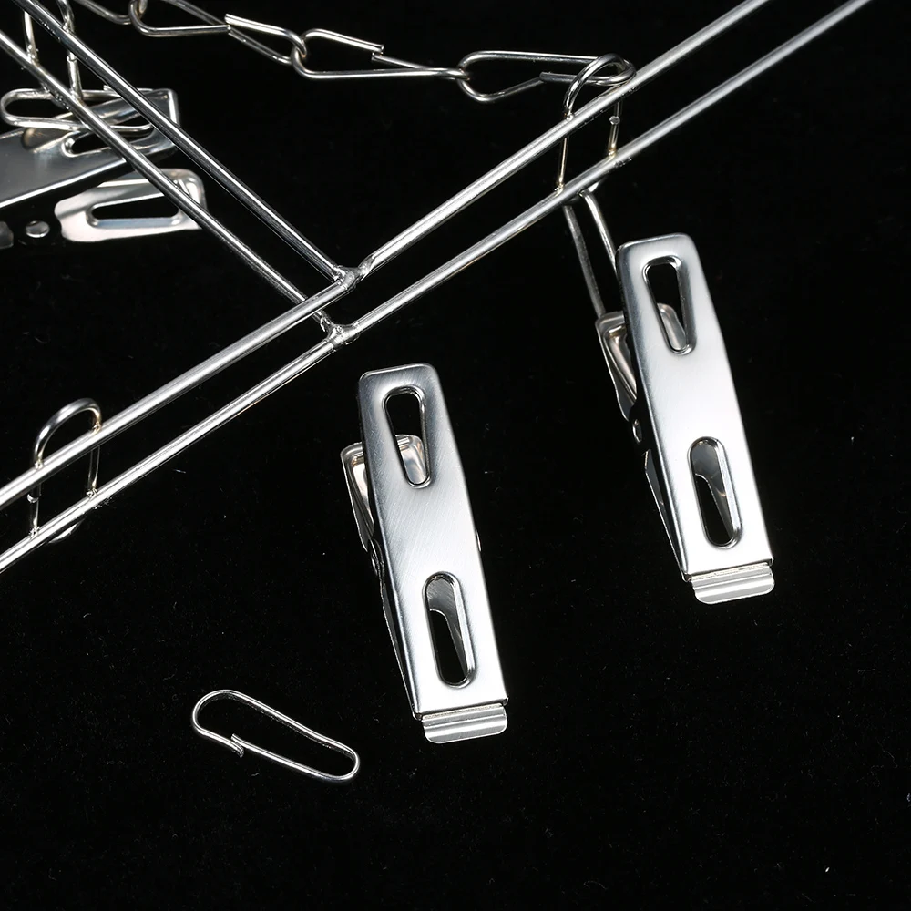 Вешалка для одежды 20 зажимов прищепки из нержавеющей стали сушилка вешалка