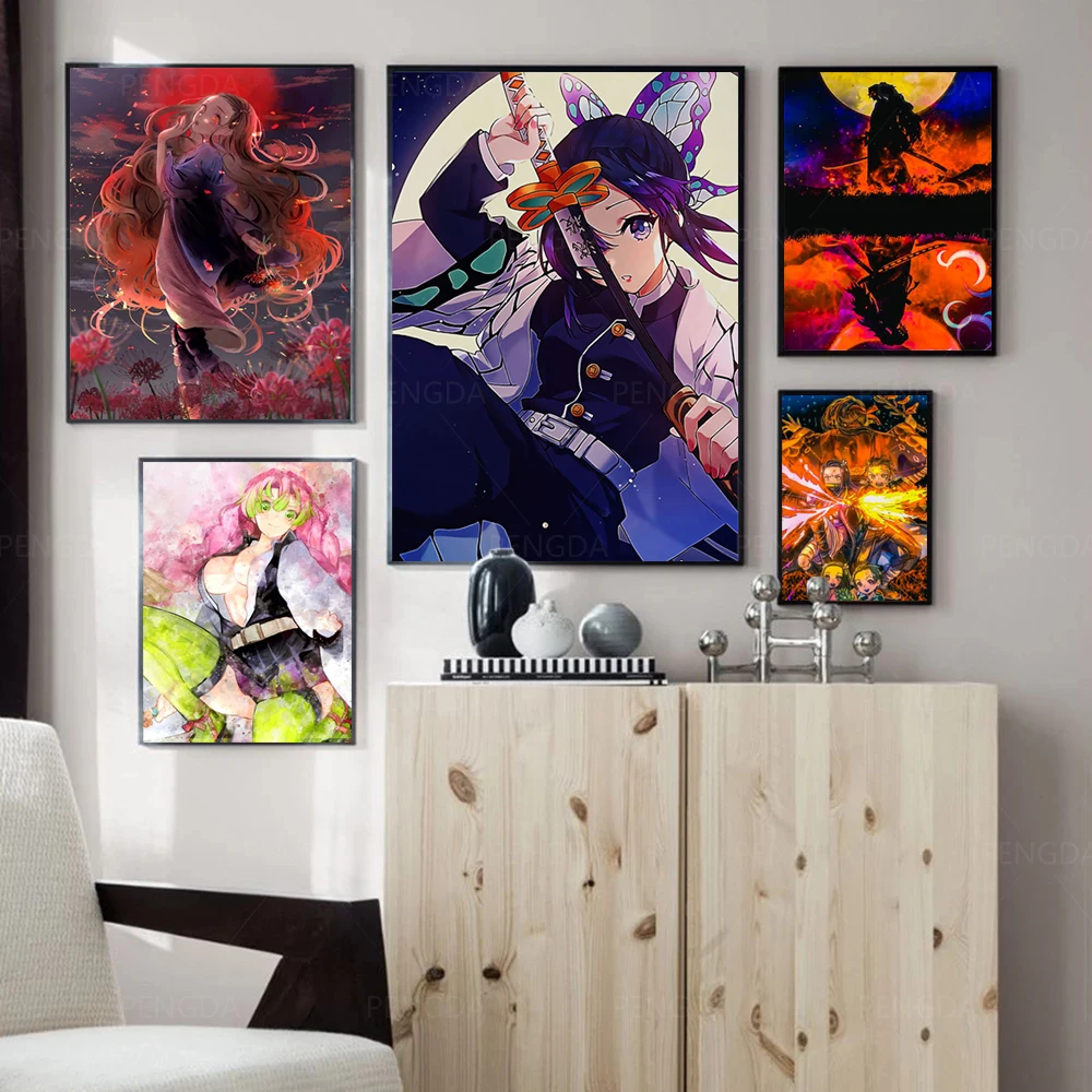 

Картины на холсте с аниме рассекающим демонов, крутые японские настенные художественные картины, модульный постер для украшения дома, гост...