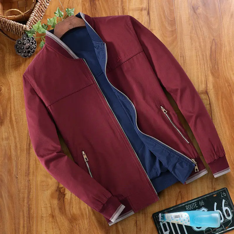 

Double age season in middle-aged men jacket collar cotton jacket leisure thin coat