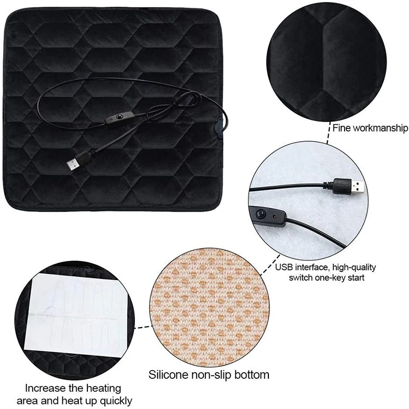 Зимняя Автомобильная подушка с подогревом офисное сиденье для дома автомобиля