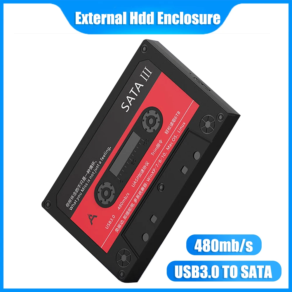 2 5 дюймов USB 3 0 жесткого диска SATA HDD SSD Корпус внешнего диск Ностальгический 6 Гбит/с