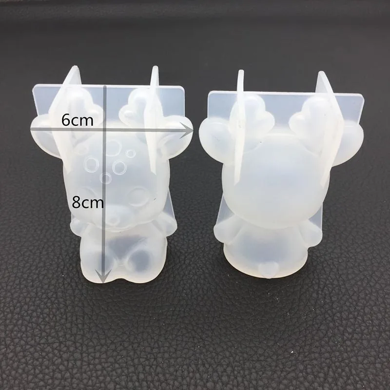 Зеркальный 3D Силиконовый стерео медведь Единорог кошка Рождественский олень