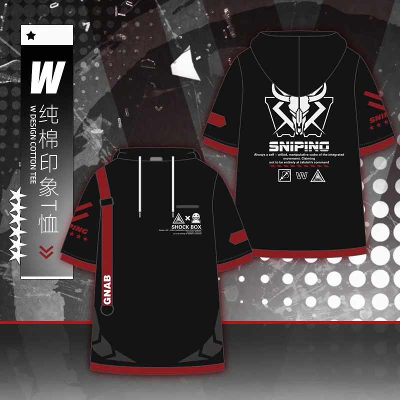 Футболка с капюшоном и коротким рукавом для мужчин женщин повседневная Модная