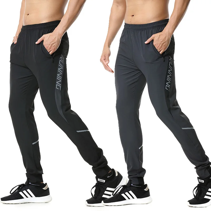 

2020 Men Running Pants zipper Reflective Football Soccer Sporting pant Training sport Pants Legging jogging Gym Trousers