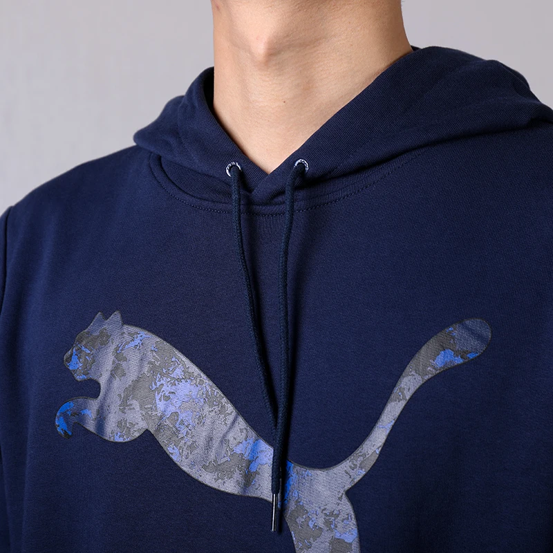 Оригинальный мужской пуловер с капюшоном и классическим логотипом | Спорт