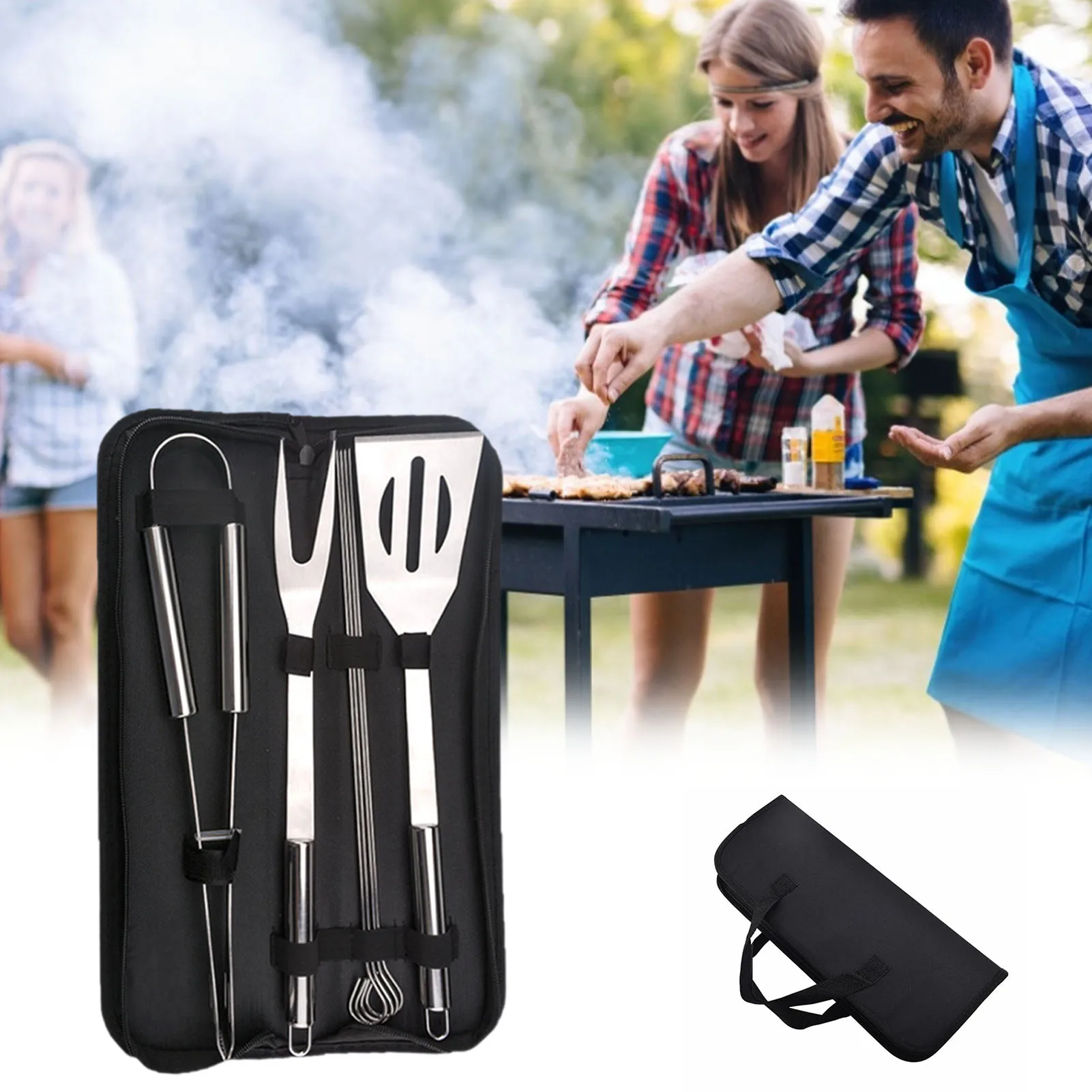 

Stainless Steel Barbecue Tool Set Party BBQ Grill Accessories Set Portable Kitchen Grilling Cooking Utensil With Portable Bag