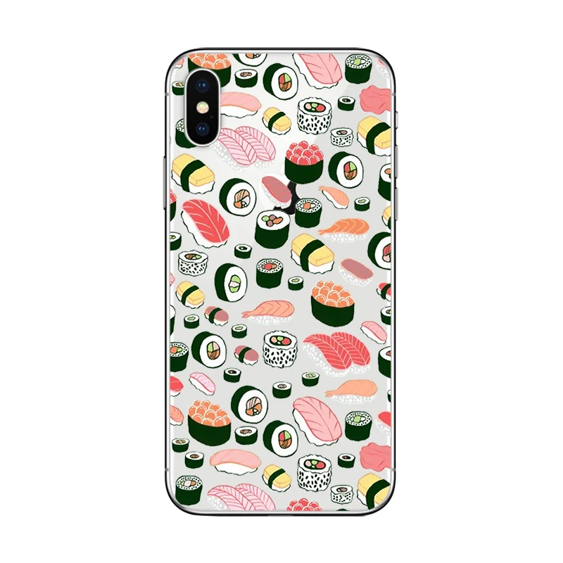 Ciciber милый мультяшный еда Макарон суши iPhone 11 Pro Max 7 8 6 6S Plus 5S SE X XR XS ТПУ чехол Мягкий
