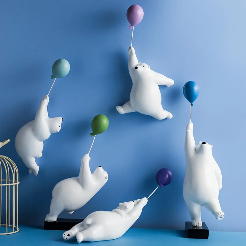 

Скандинавский воздушный шар, настенное украшение с белым медведем, скульптура с животными, браслет для плавания, серфинга, магнит на холодильник, Декор для дома, гостиной