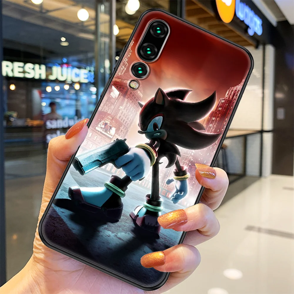 

Sonics Cartoon Phone case For Huawei P Mate P10 P20 P30 P40 10 20 Smart Z Pro Lite 2019 black tpu Etui trend cell cover silicone