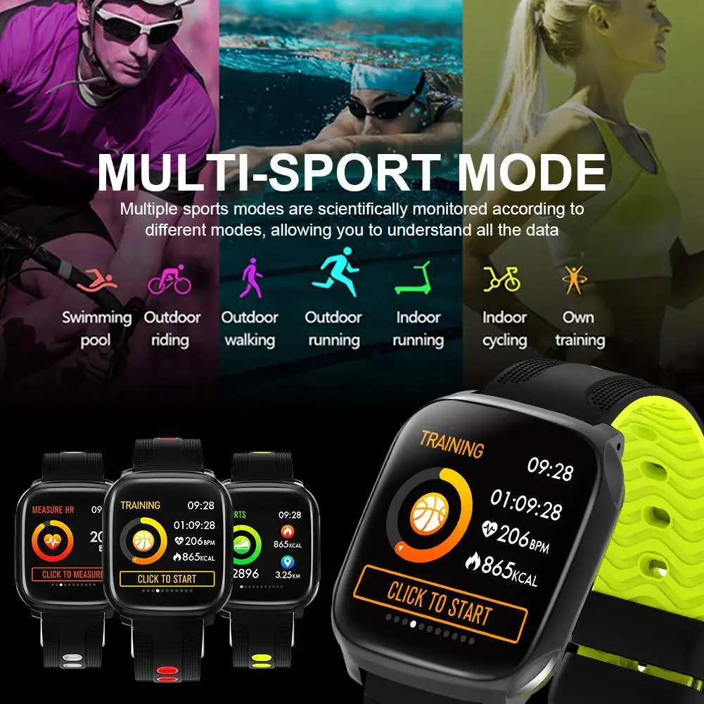 Смарт-часы водонепроницаемые пульсометр кровяное давление браслет спортивный