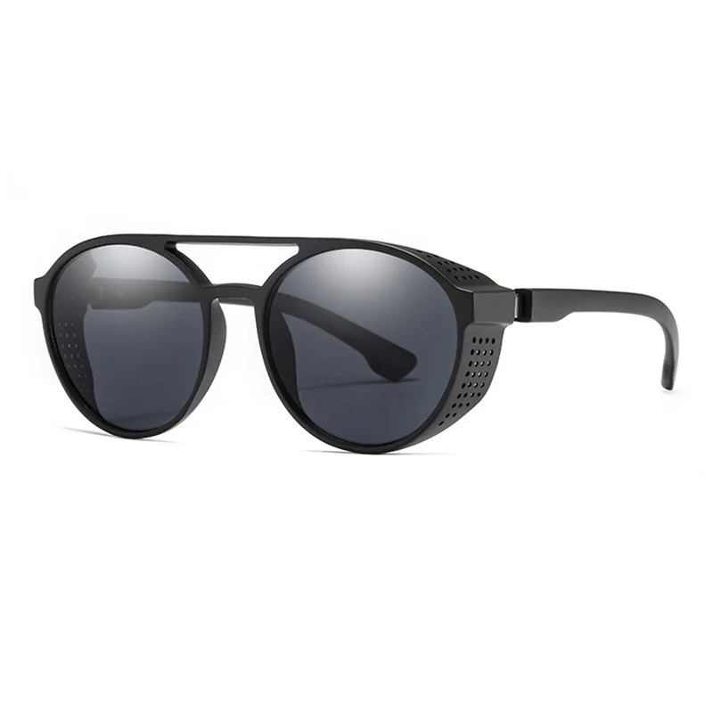 C3 Matte Black RBENN мужские солнцезащитные очки в стиле стимпанк Женские ретро-очки круглые флип-очки паровые панк винтажные модные очки Oculos De Sol UV400 - Цвет линз: C3 Matte Black