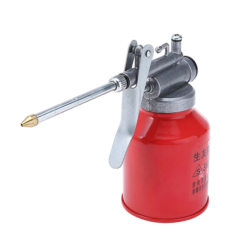 1pc Oil Can Oiler 250ml For Home Tools Supplies Die Cast Body With Rigid Spout Thumb Pump Injector |
