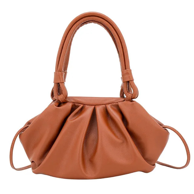Brown shoulder bag Дамский кожаный кошелек, роскошные сумки, женские сумки, дизайнерская сумочка с облаками, одноцветная сумка-мессенджер, женские вечерние сумки-тоут - Цвет: Brown shoulder bag