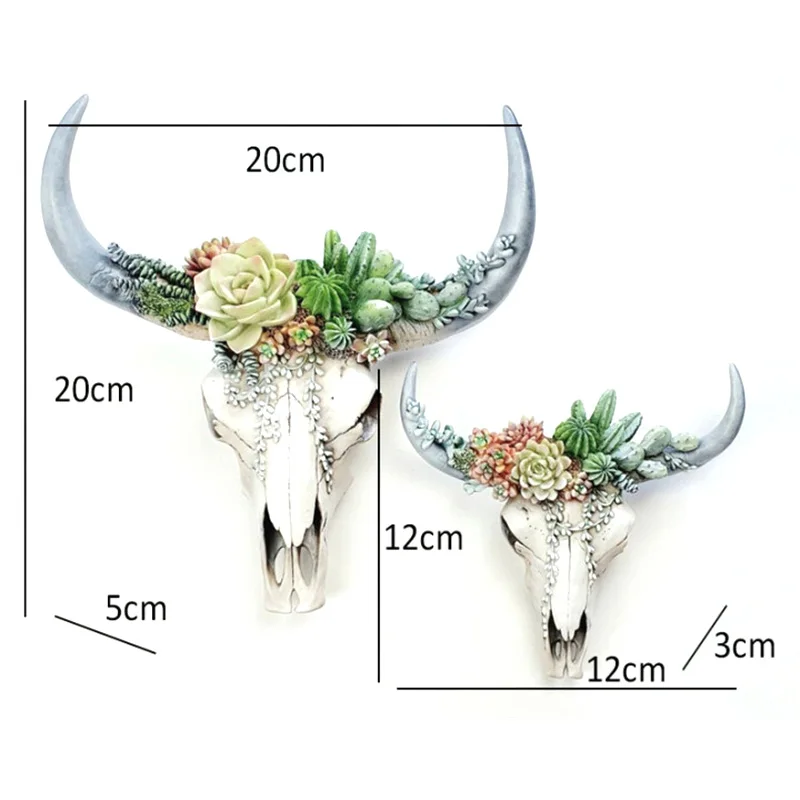 Настенное украшение в виде головы коровы Longhorn из смолы 3D фигурки животных