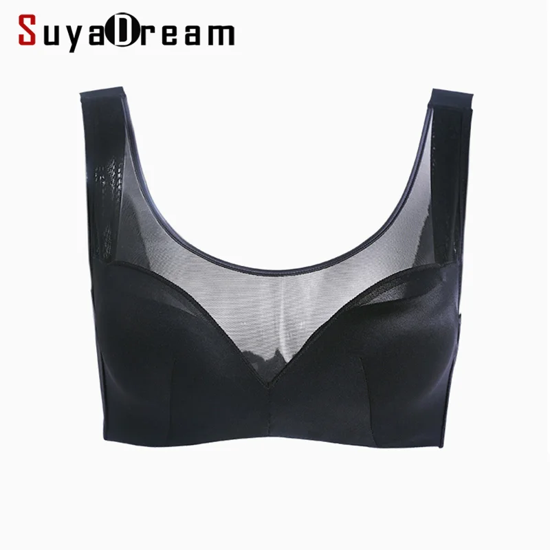 SuyaDream базовый женский бюстгальтер 100% шелк без косточек 3/4 чашечки сексуальный