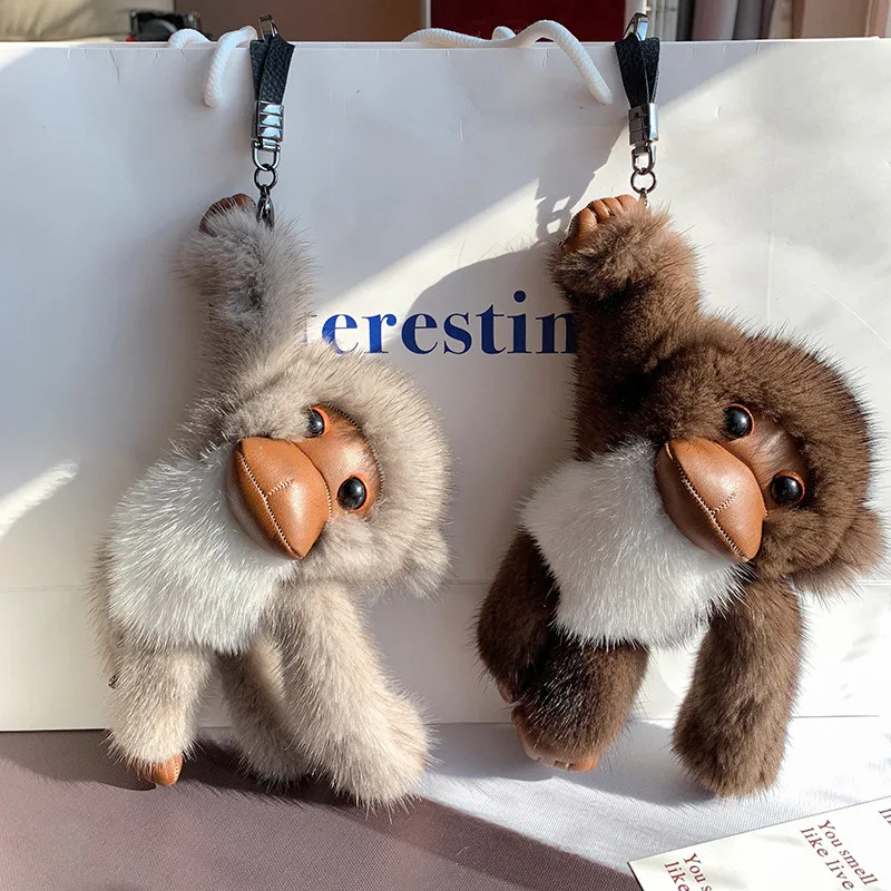 Натуральный мех норки брелок &quotОбезьяна&quot для женщин с натуральным мехом кулон
