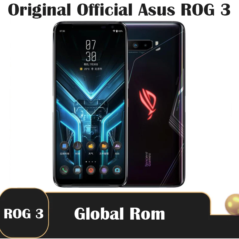 Смартфон ASUS ROG 3 5G 12 Гб ОЗУ 128 ПЗУ Snapdragon 865 Plus 6 59 дюйма NFC Android Q 6000 мАч 64.0 МП глобальная