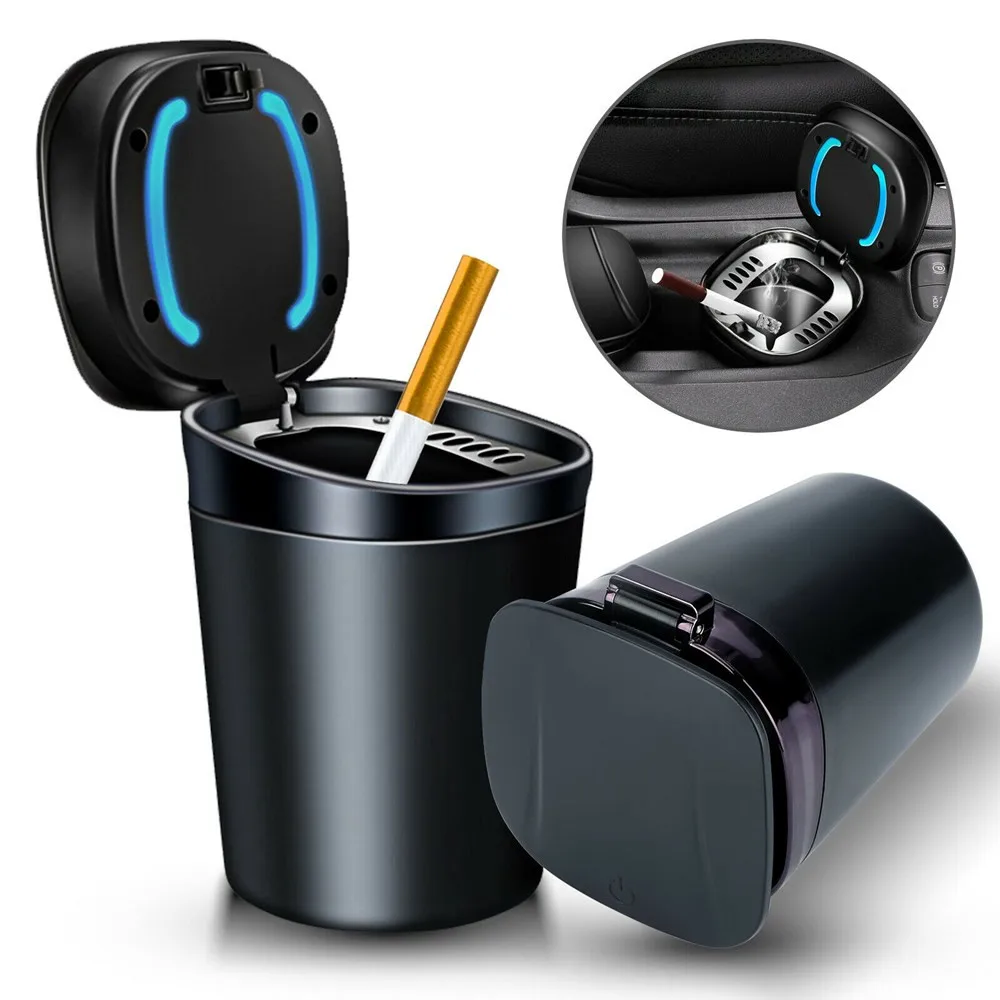 

Car GM creative portable ashtray one-click opening ash tray light up