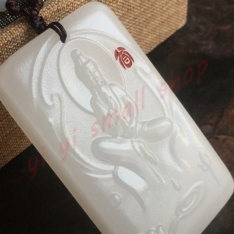 Taoist Products Hetian green jade true shape map of the five Mountain талисман подвеска чтобы защитить злых