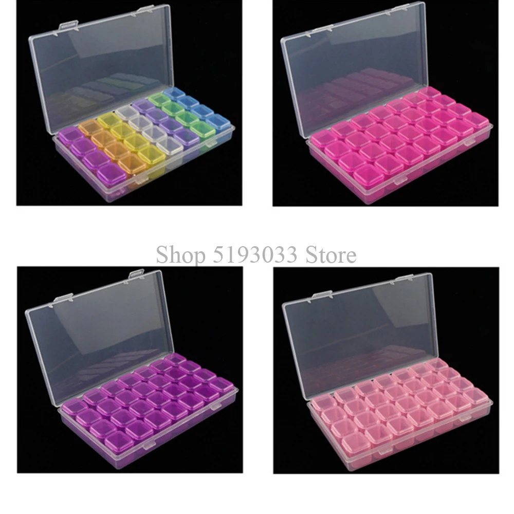 

Набор инструментов для алмазной живописи, 28 ячеек, пластиковый ящик для хранения и 40 штук, аксессуары для алмазной вышивки