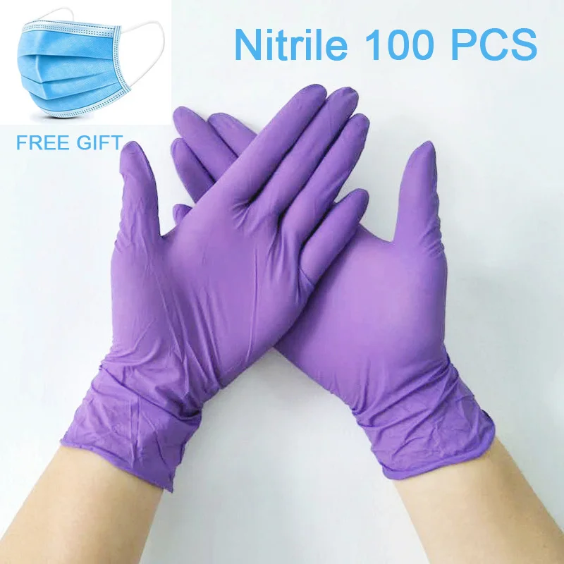 

50/100PCS Disposable Nitrile Gloves Dishwashing/Kitchen/Work//Garden/Household Cleaning Gloves guantes de nitrilo
