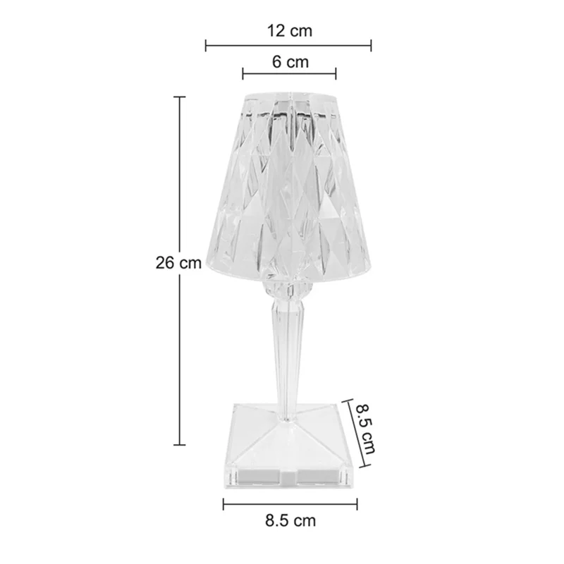 USB акриловая кристаллическая Алмазная настольная лампа перезаряжаемая для