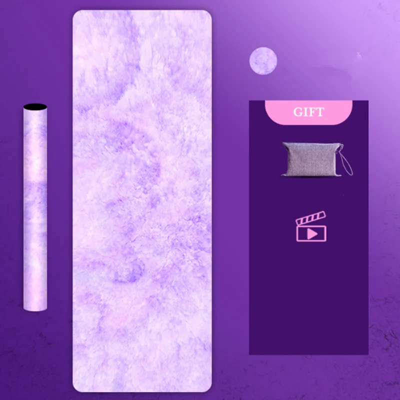 저렴한 요가 매트 183cm X 68cm X 1.5mm 고무 스웨이드 얇은 휴대용 미끄럼 방지 운동 매트, 체육관 요가 필라테스 홈 피트니스용